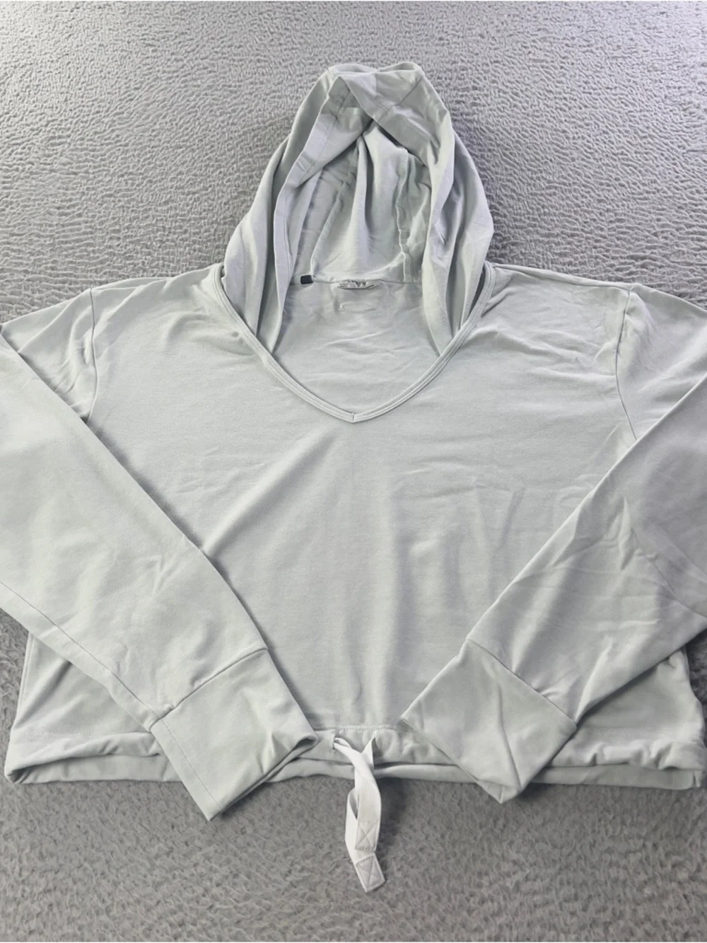 Gymshark Hoodie Womens Medium Light Green Cropped Long Sleeve Athletic Preppy - Picture 4 of 7